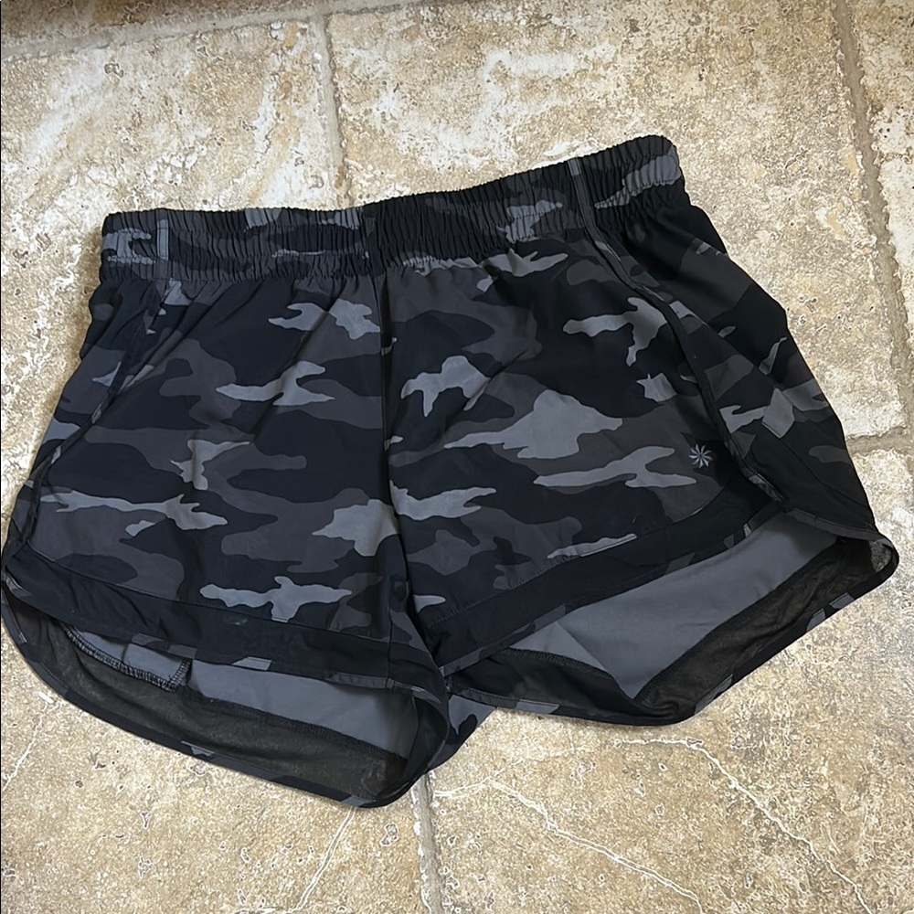 Athleta Black and Gray Racer Shorts